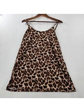 K. Jordan Womens XL Brown Leopard Print Cami Tank Top Stretch Casual